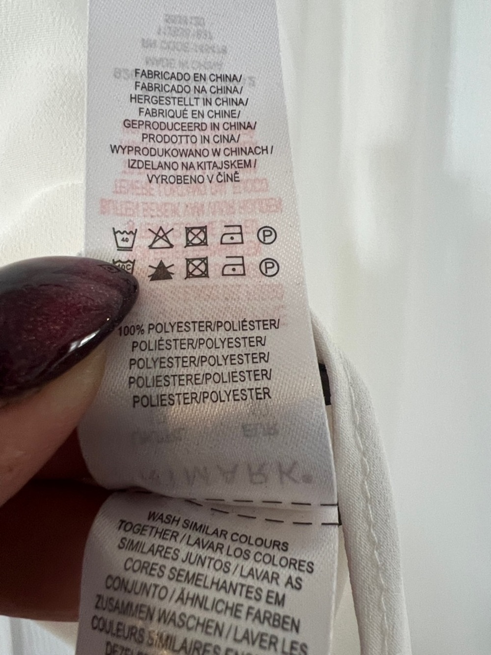 Primark White Blouse with Black Trim and Gold Zip - Picture 6 of 6